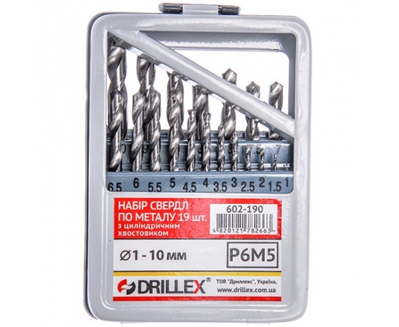 Фото 2 - Набор сверл по металлу Р6М5  19шт.  1,0-10,0мм  НСВ1910
