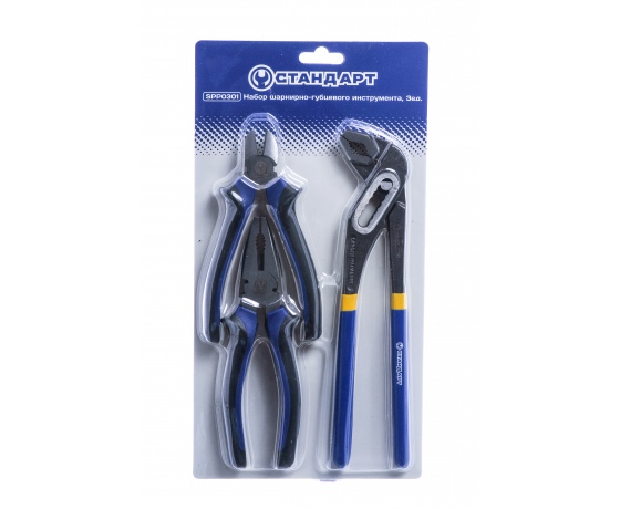 Фото 2 - Набор шарнирно-губцевого инструмента 3ед. (плоскогубцы бокорезы переставные плоскогубцы)   СТАНДАРТ  SPP0301