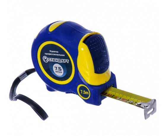 Фото 2 - Рулетка профессиональная с автостопом полотна 7,5м*25мм   СТАНДАРТ  PMT-7E25
