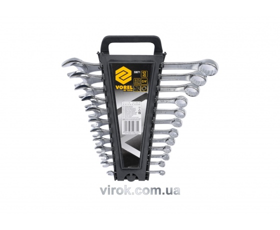 Фото 2 - Набір ключів ріжково-накидних VOREL М6-22 мм 12 шт