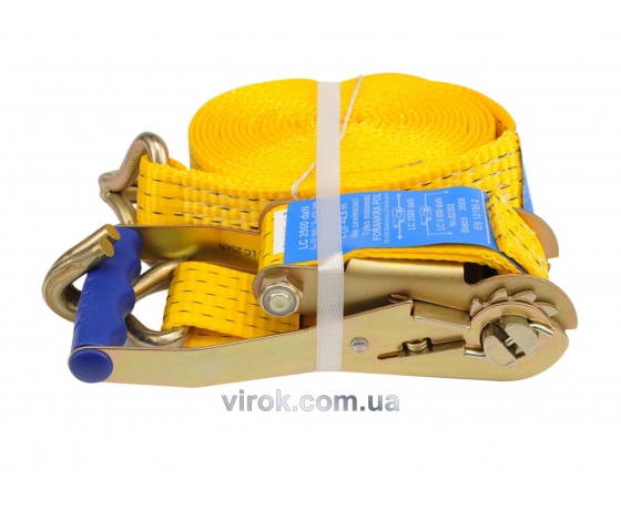 Фото 2 - Ремінь для кріплення багажу з тріщаткою VOREL 2500/5000 daN 6 м х 50 мм