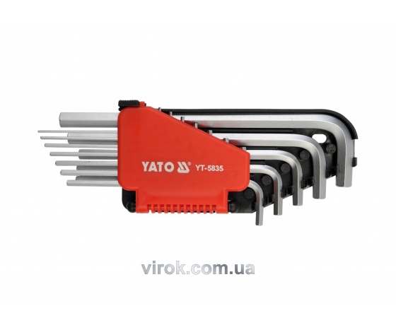 Фото 2 - Набір ключів шестигранних Г-подібних дюймових YATO 1/16