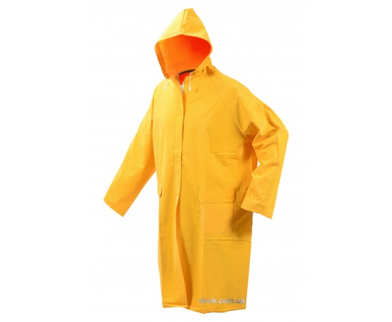 Фото 2 - Плащ з капюшоном водонепроникний VOREL жовтий, розмір XXL