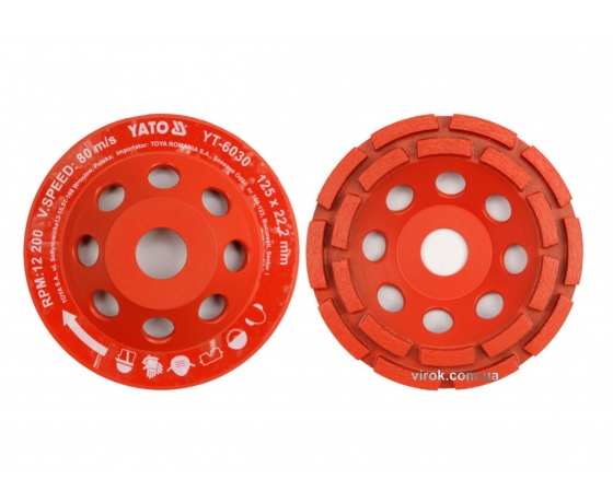 Фото 2 - Круг шліфувальний алмазний по бетону і каменю YATO 125 х 22 мм