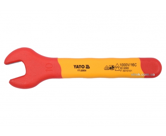 Фото 2 - Ключ ріжковий діелектричний YATO М10 мм VDE до 1000 В