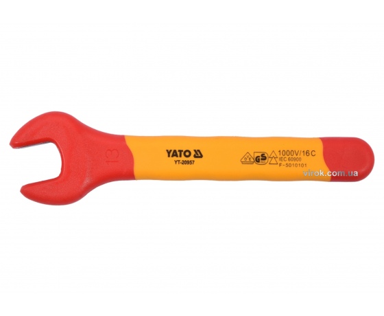 Фото 2 - Ключ ріжковий діелектричний YATO М13 мм VDE до 1000 В