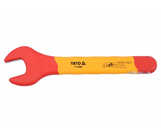 Фото 2 - Ключ ріжковий діелектричний YATO М16 мм VDE до 1000 В