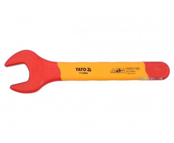 Фото 2 - Ключ ріжковий діелектричний YATO М21 мм VDE до 1000 В
