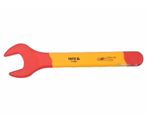 Фото 2 - Ключ ріжковий діелектричний YATO М27 мм VDE до 1000 В