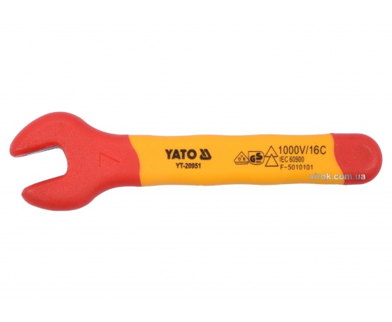 Фото 2 - Ключ ріжковий діелектричний YATO М7 мм VDE до 1000 В