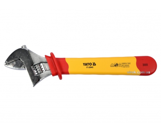 Фото 2 - Ключ розвідний діелектричний YATO VDE до 1000 В 300 мм