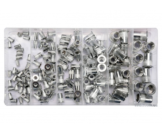 Фото 2 - Нітогайки алюмінієві YATO М3-М10 мм 150 шт