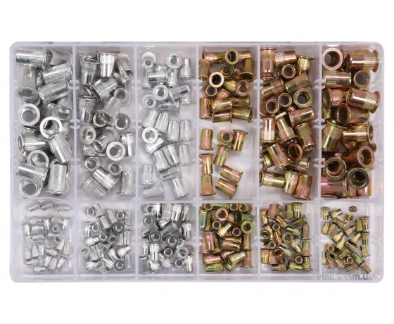 Фото 2 - Нітогайки сталеві і алюмінієві YATO М3-М10 мм 300 шт