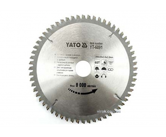 Фото 2 - Диск пиляльний по алюмінію YATO 350 х 30 х 3.2 x 2.5 мм 100 зубців R.P.M до 4500 1/хв