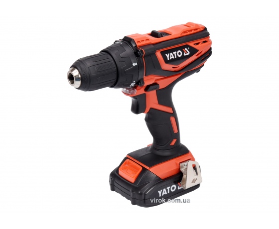 Фото 2 - Шуруповерт-дриль акумуляторний YATO Li-Ion 18 В 2 Агод 40 Нм