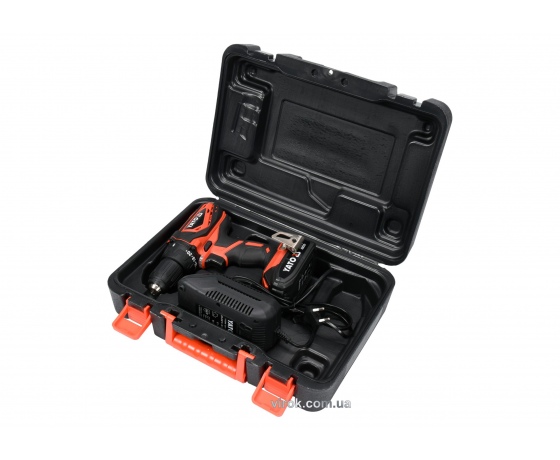 Фото 4 - Шуруповерт-дриль акумуляторний YATO Li-Ion 18 В 2 Агод 40 Нм + кейс