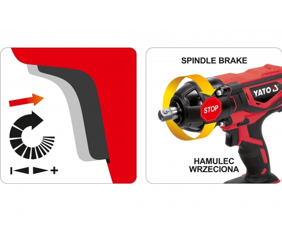 Фото 4 - Гайковерт ударний акумуляторний YATO Li-Ion 18 В 2 Агод 300 Нм + 4 насадки