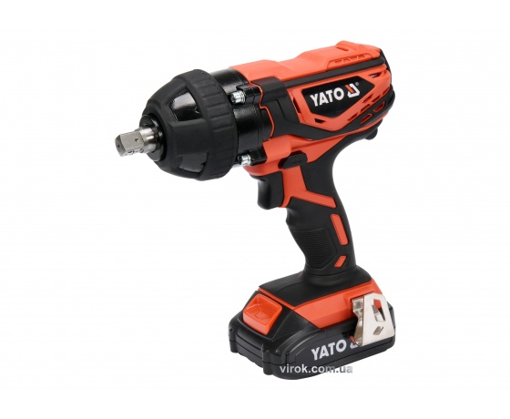 Фото 2 - Гайковерт ударний акумуляторний YATO Li-Ion 18 В 2 Агод 300 Нм + 4 насадки