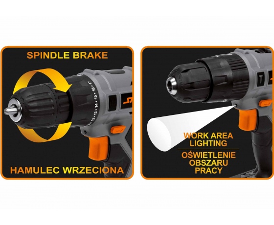 Фото 3 - Шуруповерт-дриль ударний акумуляторний STHOR Li-Ion 18 В 1.3 Агод 22 Нм