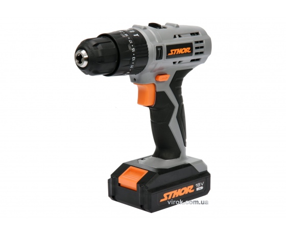 Фото 2 - Шуруповерт-дриль ударний акумуляторний STHOR Li-Ion 18 В 1.3 Агод 22 Нм