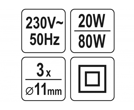 Фото 3 - Пістолет клейовий YATO 20 (80) Вт для стержнів 11.2 мм
