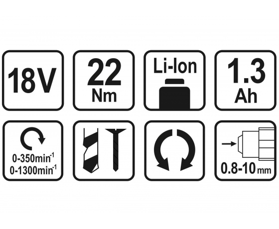Фото 5 - Шуруповерт акумуляторний STHOR Li-Ion 18 В 1.3 Агод 22 Нм + 2 акумулятора