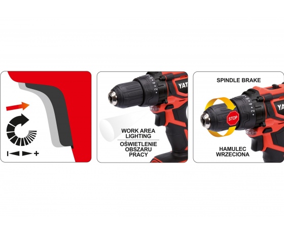 Фото 3 - Шуруповерт-дриль безщітковий акумуляторний YATO Li-Ion 18 В 2 Агод 42 Нм