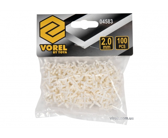 Фото 2 - Хрестики для плитки багаторазові U-подібні VOREL 2 мм 100 шт