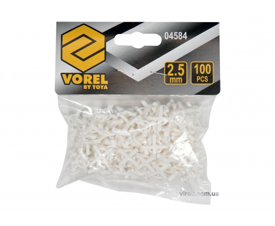 Фото 2 - Хрестики для плитки багаторазові U-подібні VOREL 2.5 мм 100 шт