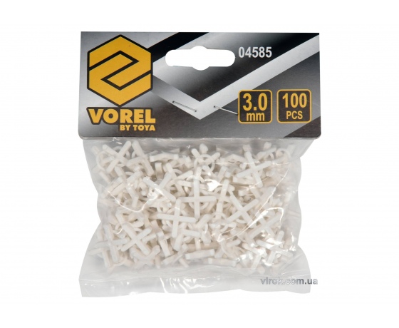 Фото 2 - Хрестики для плитки багаторазові U-подібні VOREL 3 мм 100 шт
