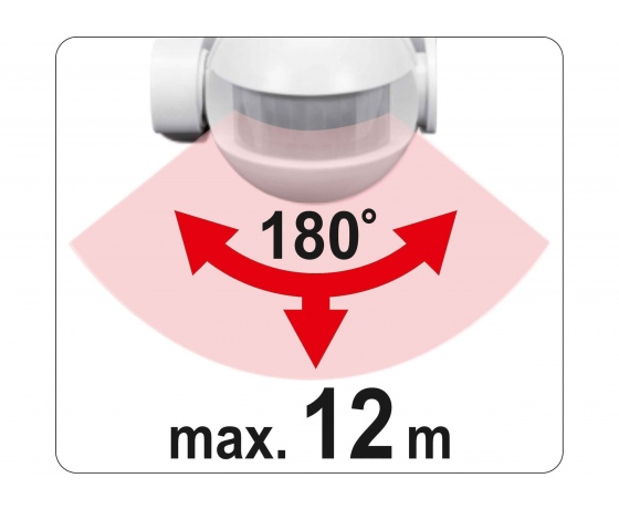 Фото 3 - Датчик руху білий VOREL 1200 Вт 12 м 180°