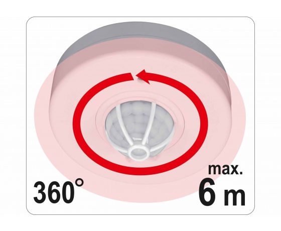 Фото 3 - Датчик руху білий VOREL 1200 Вт 6 м 360°