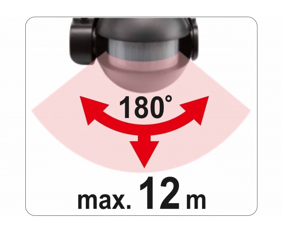 Фото 3 - Датчик руху чорний VOREL 1200 Вт 12 м 180°