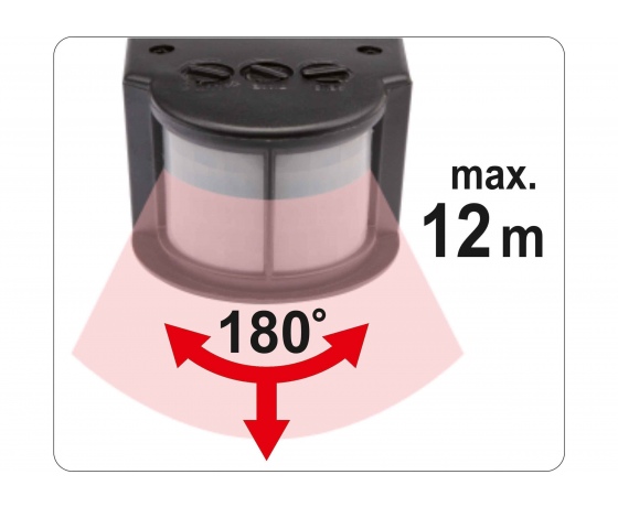 Фото 3 - Датчик руху чорний VOREL 1200 Вт 12 м 180°