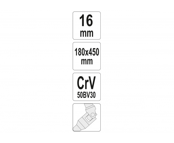 Фото 3 - Ключ торцевий Т-подібний з карданом YATO 16 мм 180 х 450 мм