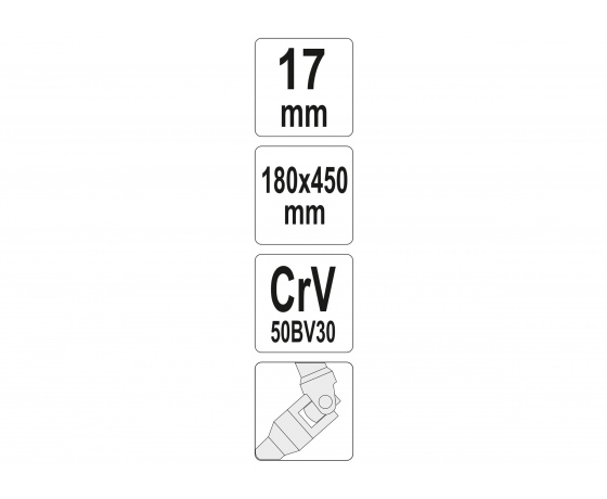 Фото 3 - Ключ торцевий Т-подібний з карданом YATO 17 мм 180 х 450 мм