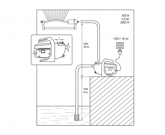 Фото 3 - Насос присадибний для води FLO 600 Вт 3.5 бар 2800 л/год 35 м