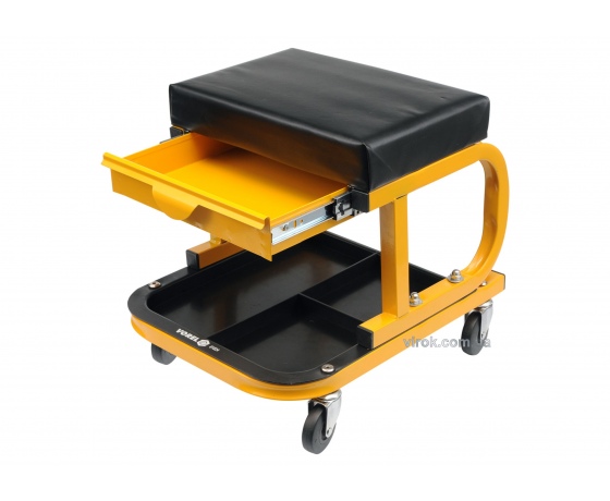 Фото 2 - Табурет на колесах VOREL з шуфлядою і полкою для інструментів