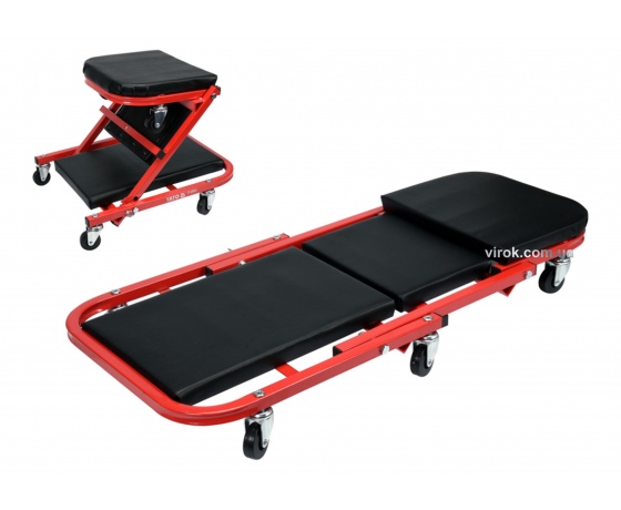 Фото 2 - Лежак-сидіння для ремонту на 6 колесах YATO 91 х 42 х 13 см 150/120 кг