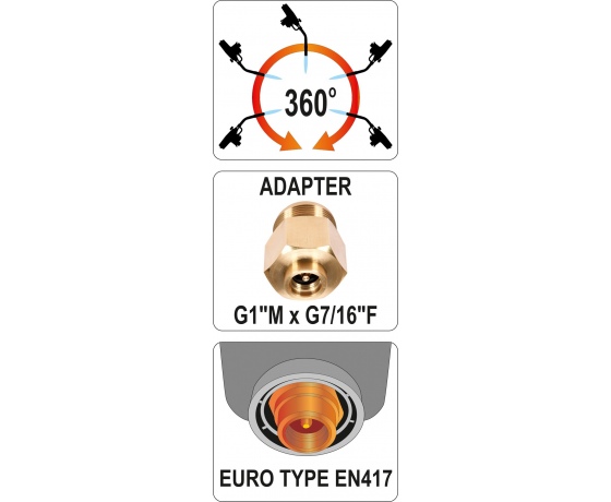 Фото 3 - Пальник газовий з п'єзозапалом YATO 2 кВт 2800°С