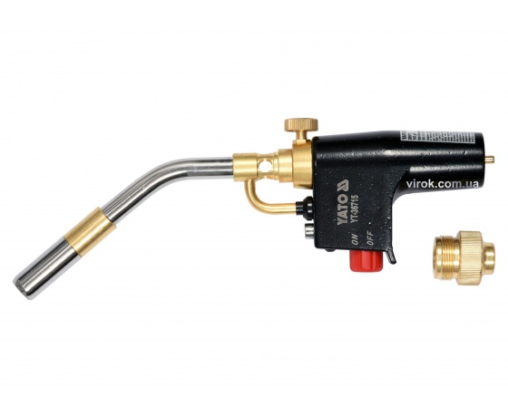 Фото 2 - Пальник газовий з п'єзозапалом YATO 2 кВт 2800°С