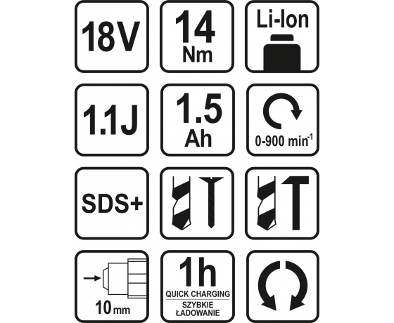 Фото 3 - Перфоратор акумуляторний SDS+ STHOR Li-Ion 18 В 1.5 Агод