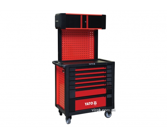 Фото 2 - Шафа-візок для інструментів YATO 995 x 950 x 550 мм з 7 шухлядами і перфорованою стінкою
