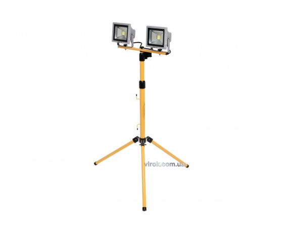 Фото 2 - Прожектор діодний на штативі 0.7-1.7 м YATO 2 x 20 Вт 1400 лм кабель- 3 м 2 шт
