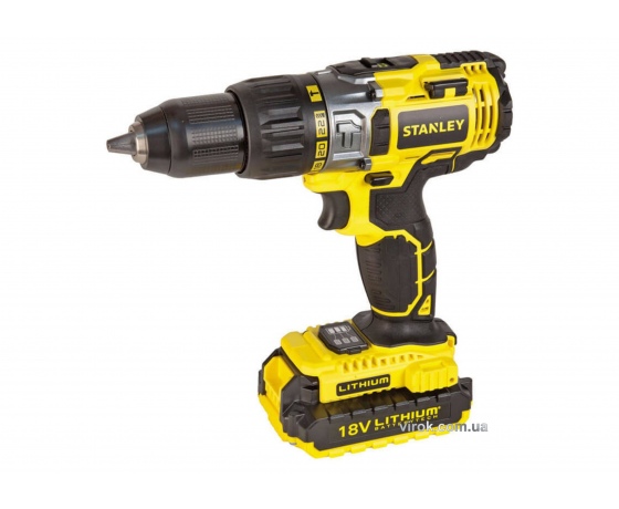 Фото 2 - Шуруповерт-дриль акумуляторний STANLEY Li-Ion 18 В 2 Агод + 2 акумулятора і кейс