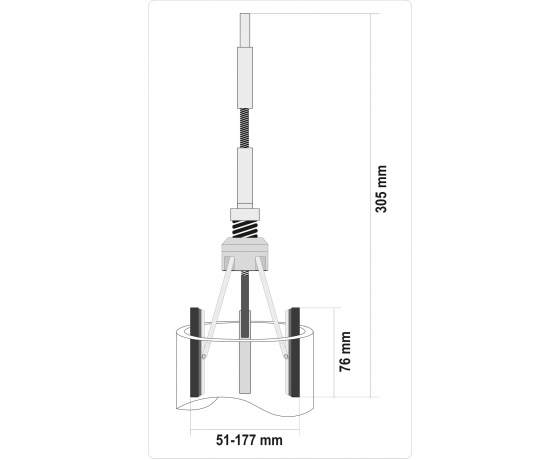 Фото 4 - Хон для розточення циліндрів Ø51-177 мм YATO з трьома каменями 76 х 10 мм 305 мм