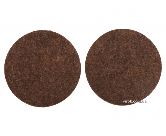Фото 2 - Протектор самоклеючий повстяний VOREL, Ø=50мм, набір 2шт. (коричневі) [60/720]