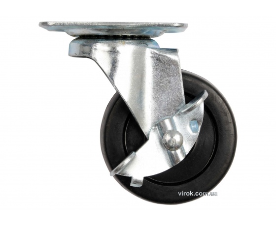 Фото 2 - Колесо до візка поліпропіленове з обертовою опорою і гальмом VOREL Ø40 x 17 x 54 мм 20 кг