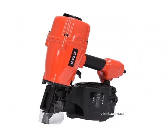 Фото 2 - Пістолет цвяхозабивний пневматичний барабанний YATO для цвяхів 50-90 х 2.5-3.3 мм