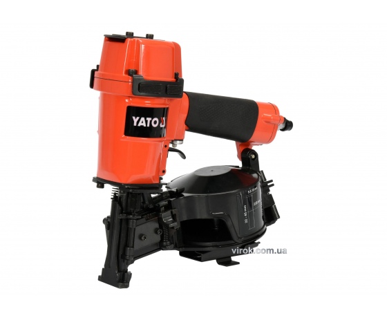 Фото 2 - Пістолет цвяхозабивний пневматичний барабанний YATO для цвяхів 22-45 х 3.05 мм
